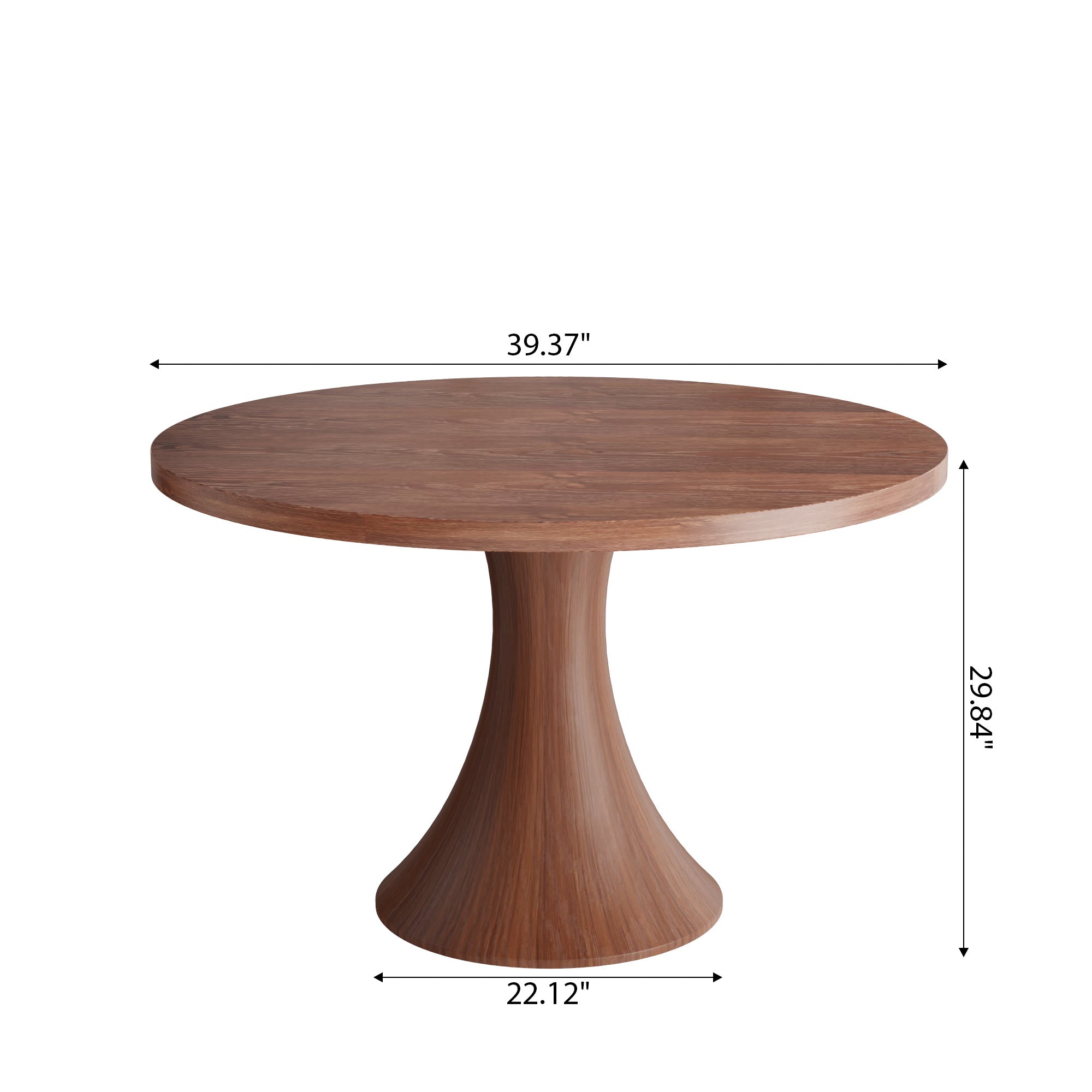Hourglass-Shaped Solid Wood Base Dining Table For 2-4 Person - image 14