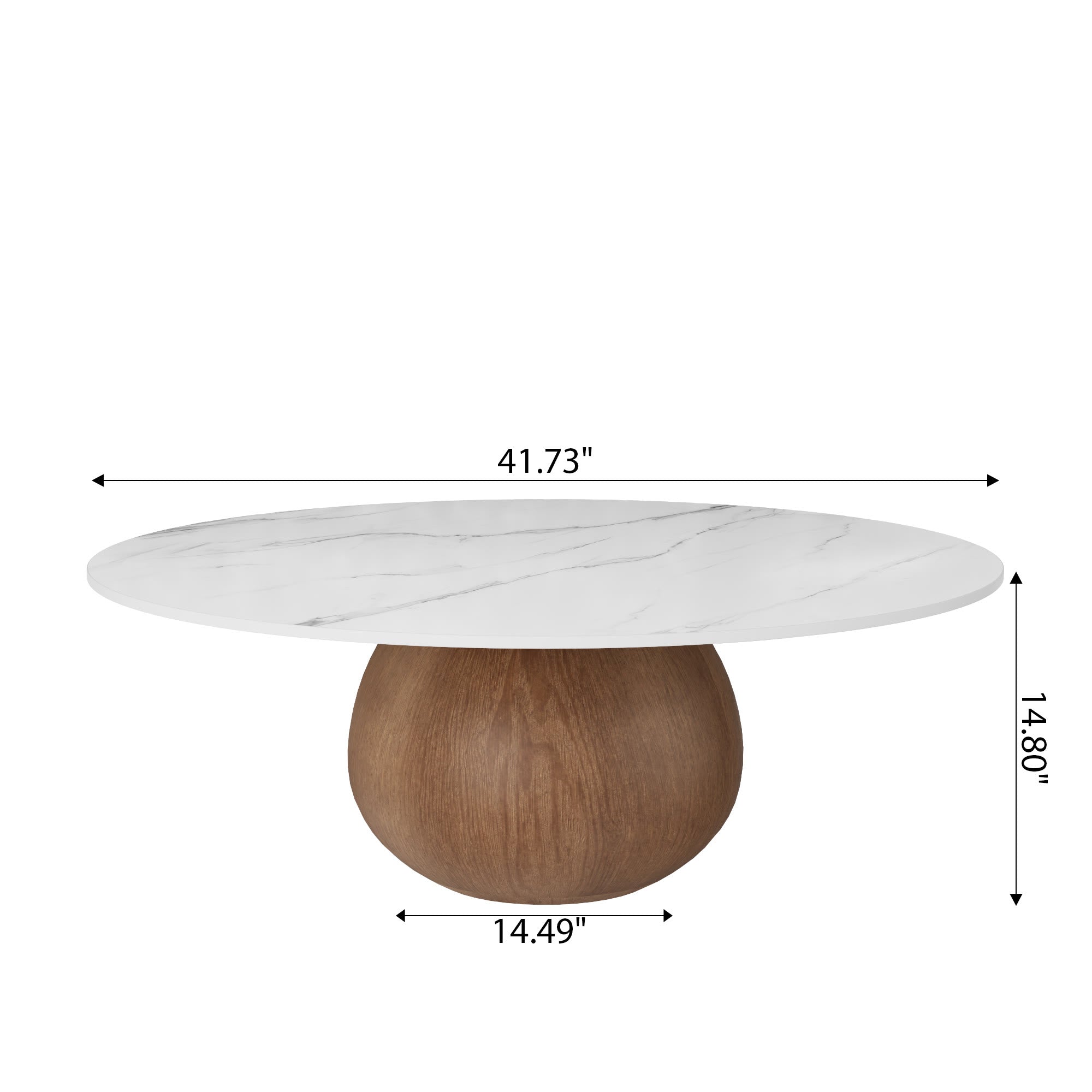 Modern Round Coffee Table: Sintered Stone Top & Solid Wood Pedestal Base - image 11