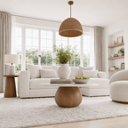 Modern Round Coffee Table: Sintered Stone Top & Solid Wood Pedestal Base - image 5
