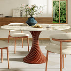 Walnut Spiral Base Dining Table with Sintered Stone Top For 2-8 - Pandora - 59" Table - image 4
