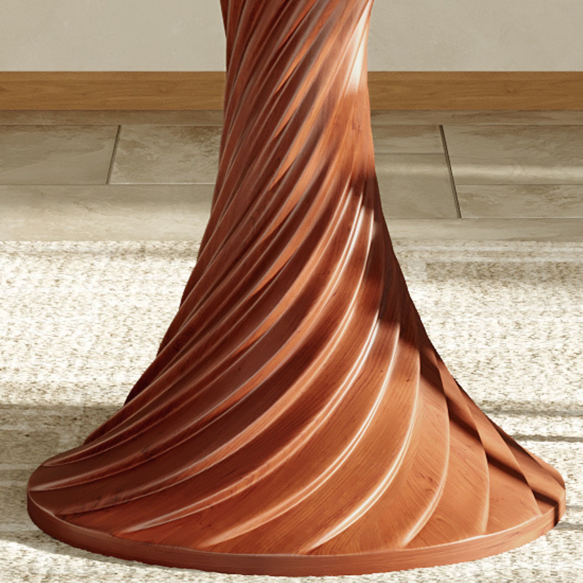 Walnut Spiral Base Dining Table with Sintered Stone Top For 2-8 - image 2