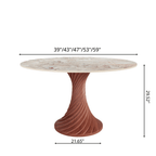 Walnut Spiral Base Dining Table with Sintered Stone Top For 2-8 - image 16