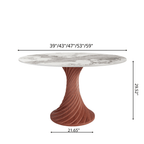 Walnut Spiral Base Dining Table with Sintered Stone Top For 2-8 - image 14