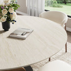 Mid-Century Modern Round Dining Table: Artistic Twisted Walnut Base & Sintered Stone Top - image 11