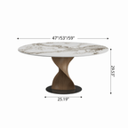 Mid-Century Modern Round Dining Table: Artistic Twisted Walnut Base & Sintered Stone Top - image 14