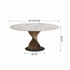 Mid-Century Modern Round Dining Table: Artistic Twisted Walnut Base & Sintered Stone Top - image 15