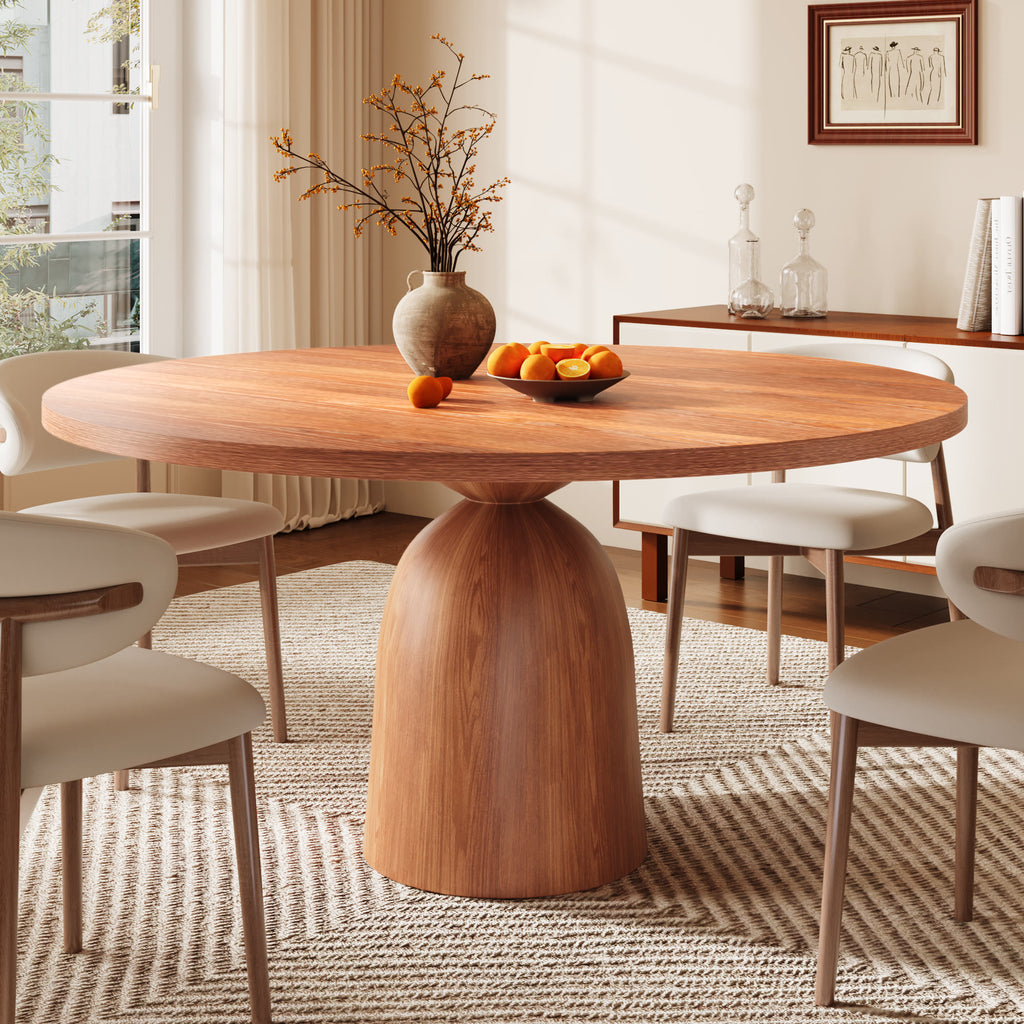 Soluna Round Kitchen Table Mid-Century Style For 4-8 People - Wanlut - 59" Table - image 9