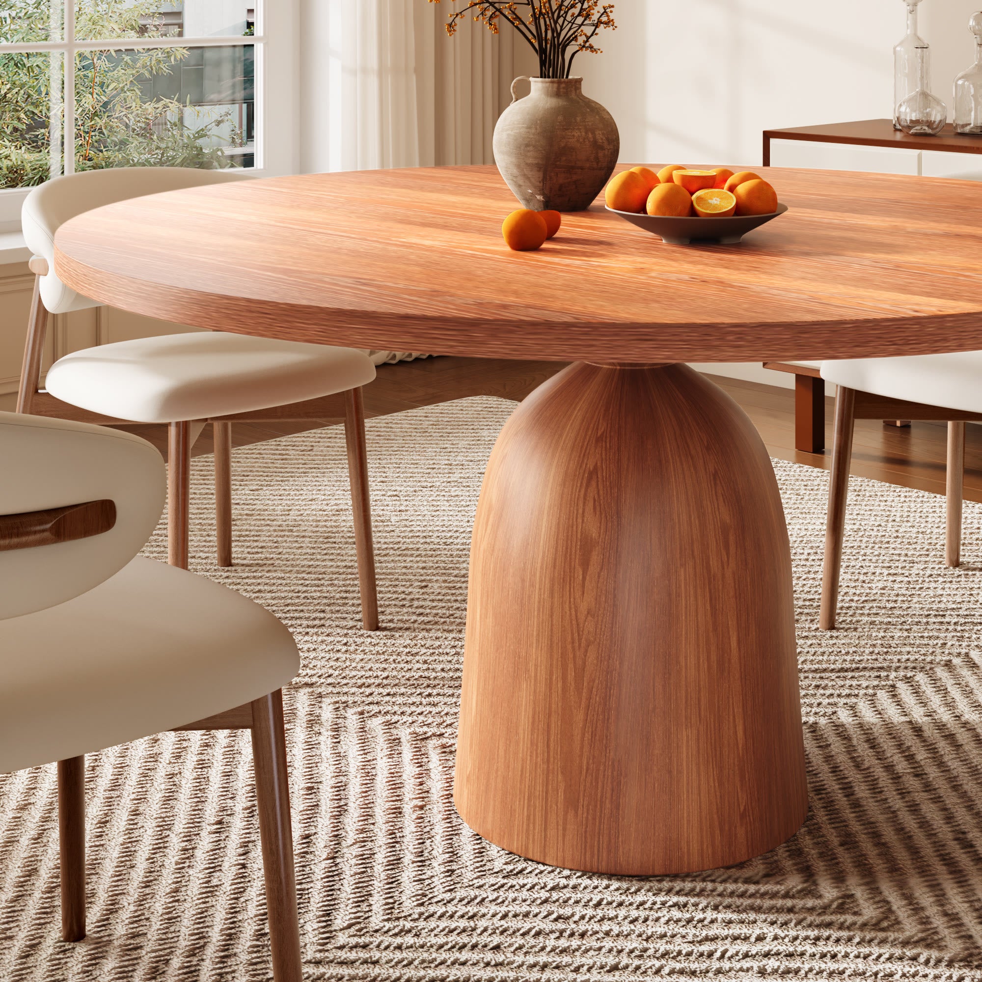 Soluna Round Kitchen Table Mid-Century Style For 4-8 People - image 12