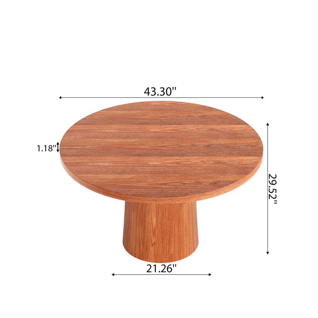 Soluna Walnut Solid Wood Pedestal Round Dining Table with Walnut Solid Wood Top - image 7