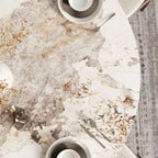 Soluna Dark Walnut Round Solid Wood Pedestal Dining Table with Snow White & Pandora Stone Top - image 11