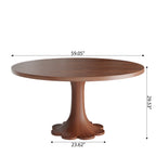 Liora Farmhouse-Style Red Walnut Floral-shape Solid Wood Pedestal Round Dining Table  - image 28