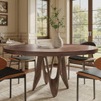 Modern Round Solid Wood Dining Table For 2-8 - Dark Walnut - 59" Table - image 0