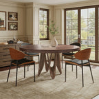 Modern Round Solid Wood Dining Table For 2-8 - image 1