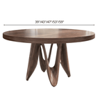Modern Round Solid Wood Dining Table For 2-8 - image 2