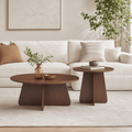 Retro-style Nesting Coffee Table Set - Walnut - image 0