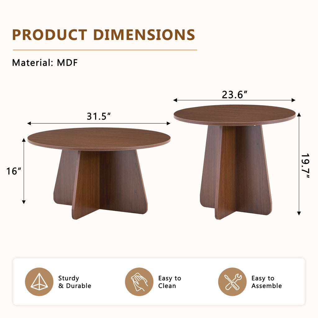 Retro-style Nesting Coffee Table Set - image 3
