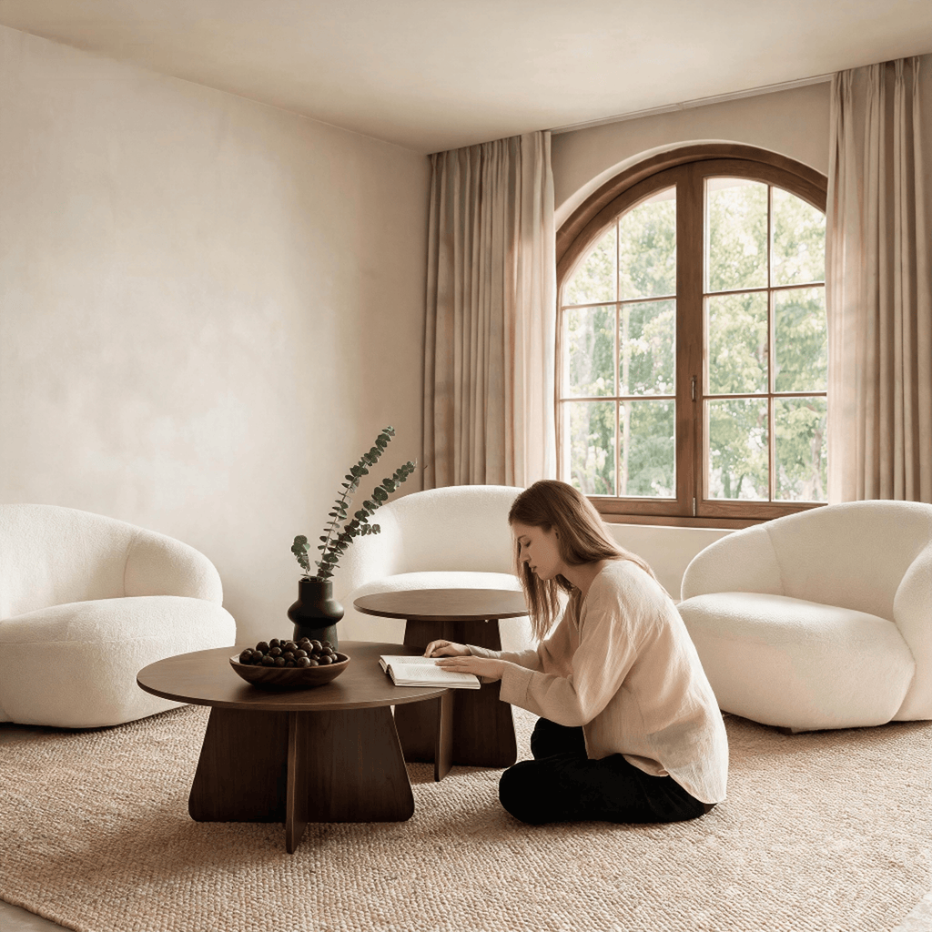 Retro-style Nesting Coffee Table Set - image 2