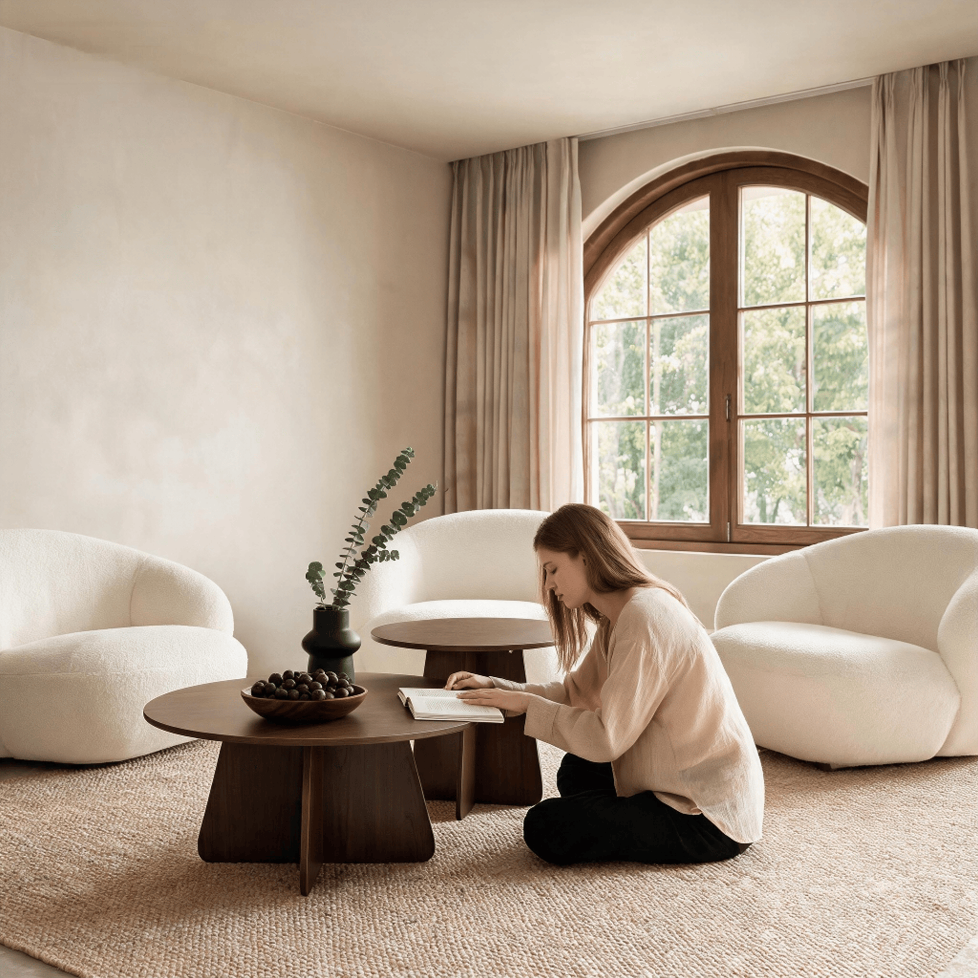 Retro-style Nesting Coffee Table Set - image 2