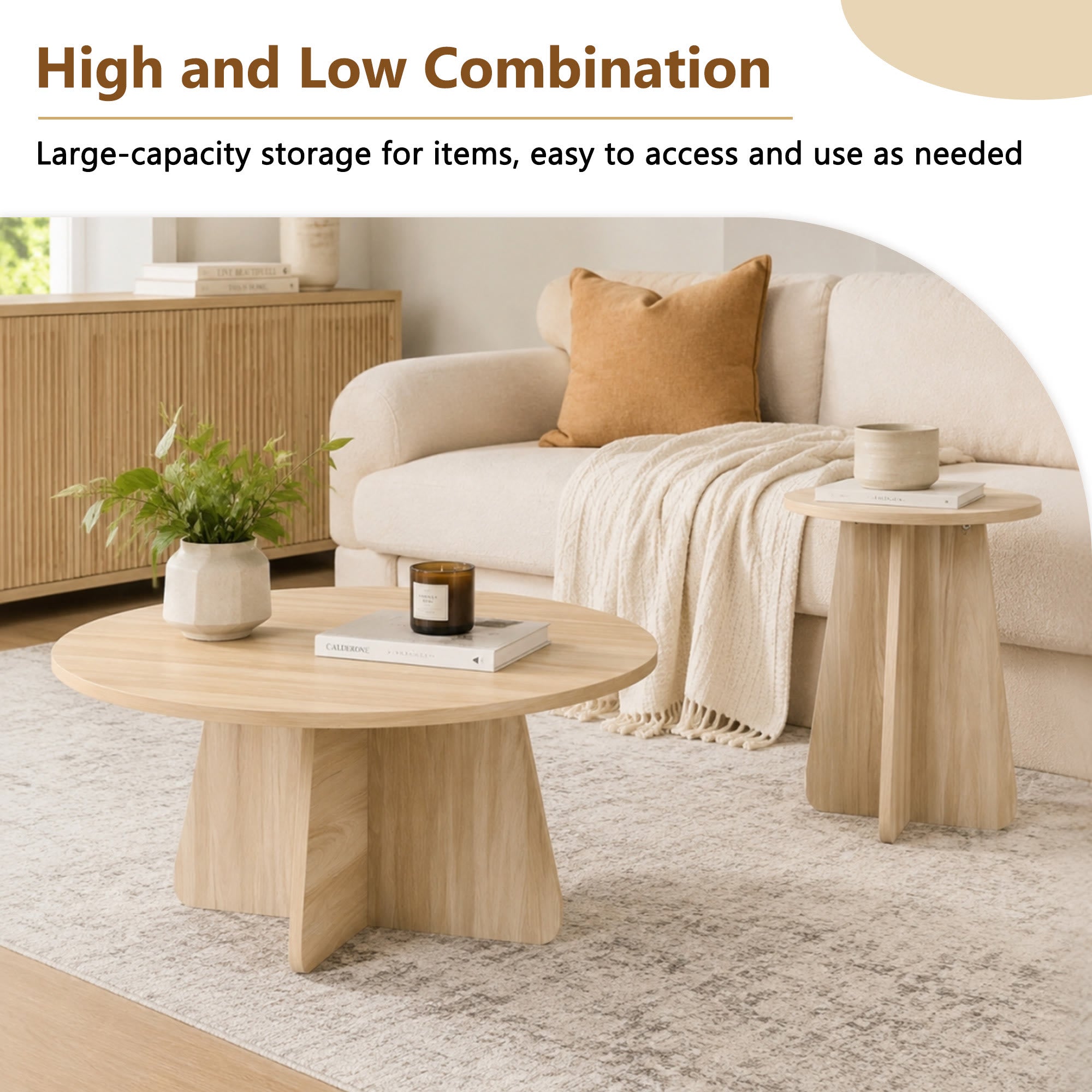 Retro-style Nesting Coffee Table Set - image 15
