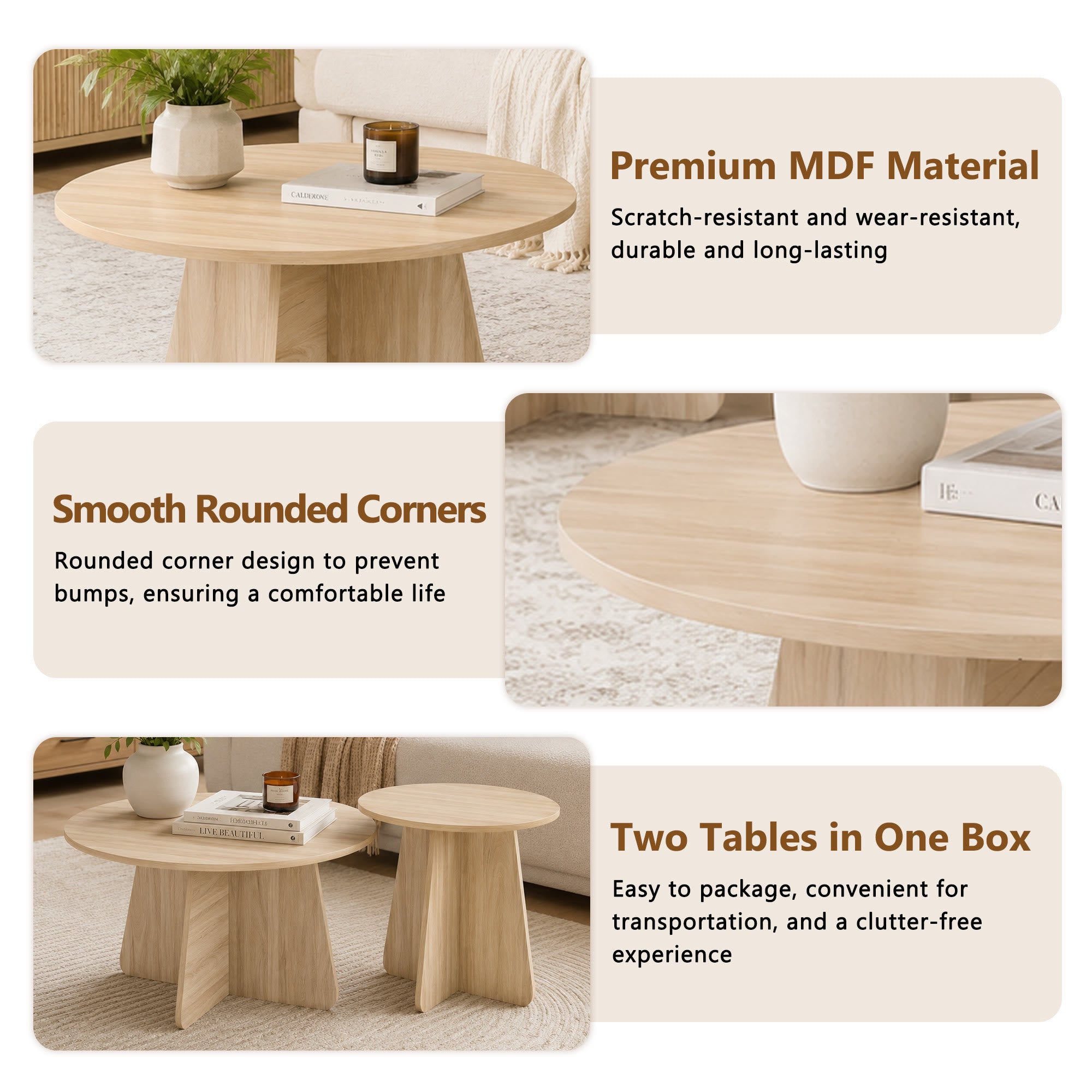 Retro-style Nesting Coffee Table Set - image 13