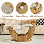 Creative U-Shaped Double-Tier Glass Coffee Table - image 6