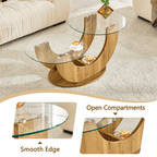 Creative U-Shaped Double-Tier Glass Coffee Table - image 7