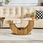 Creative U-Shaped Double-Tier Glass Coffee Table - image 1