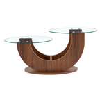 Creative U-Shaped Double-Tier Glass Coffee Table - image 11