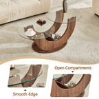 Creative U-Shaped Double-Tier Glass Coffee Table - image 14