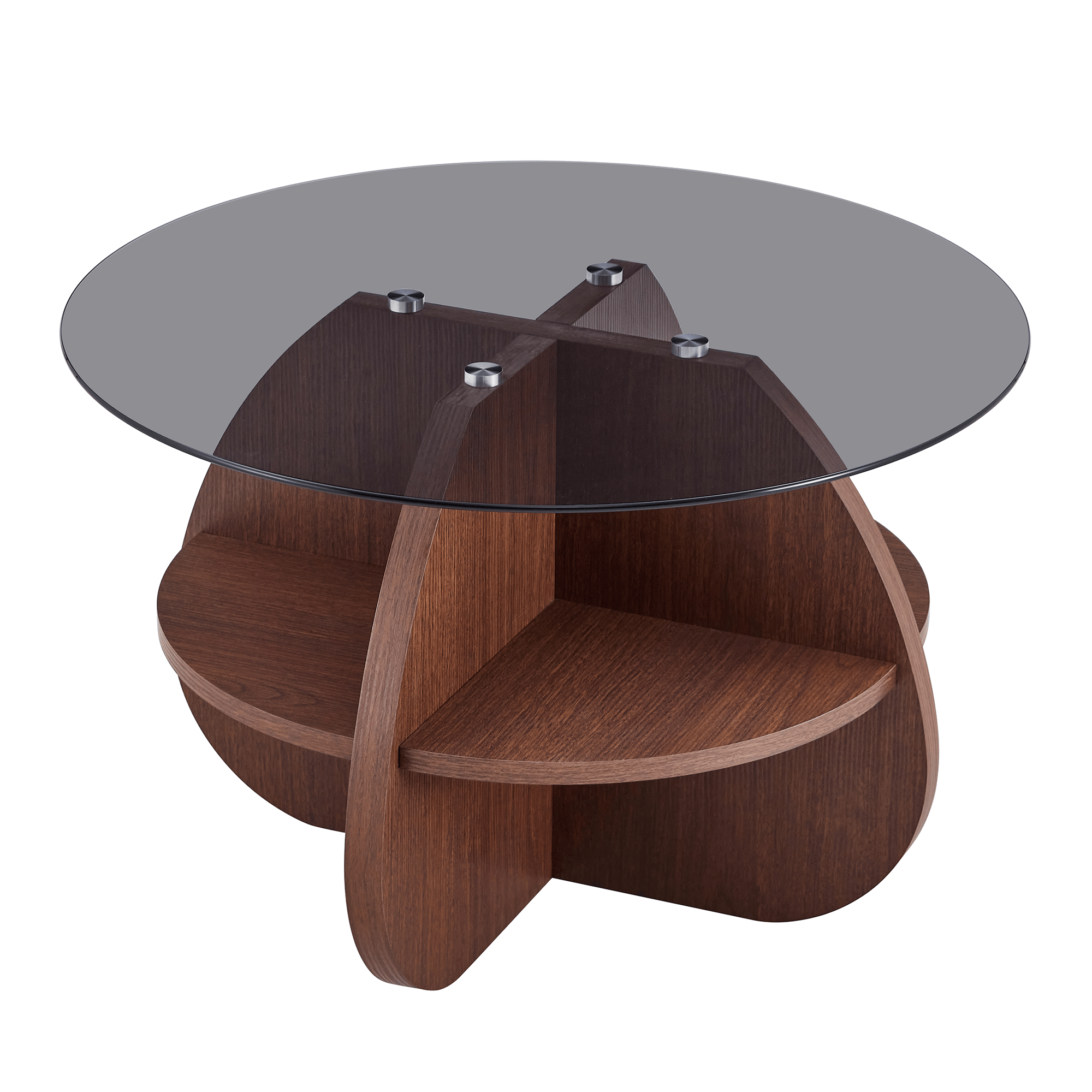 Creative Cross-structure Round Coffee Table - image 5