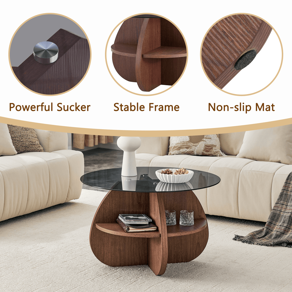 Creative Cross-structure Round Coffee Table - image 8