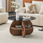 Creative Cross-structure Round Coffee Table - Walunt - image 0