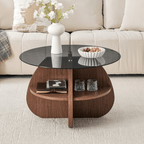 Creative Cross-structure Round Coffee Table - image 2