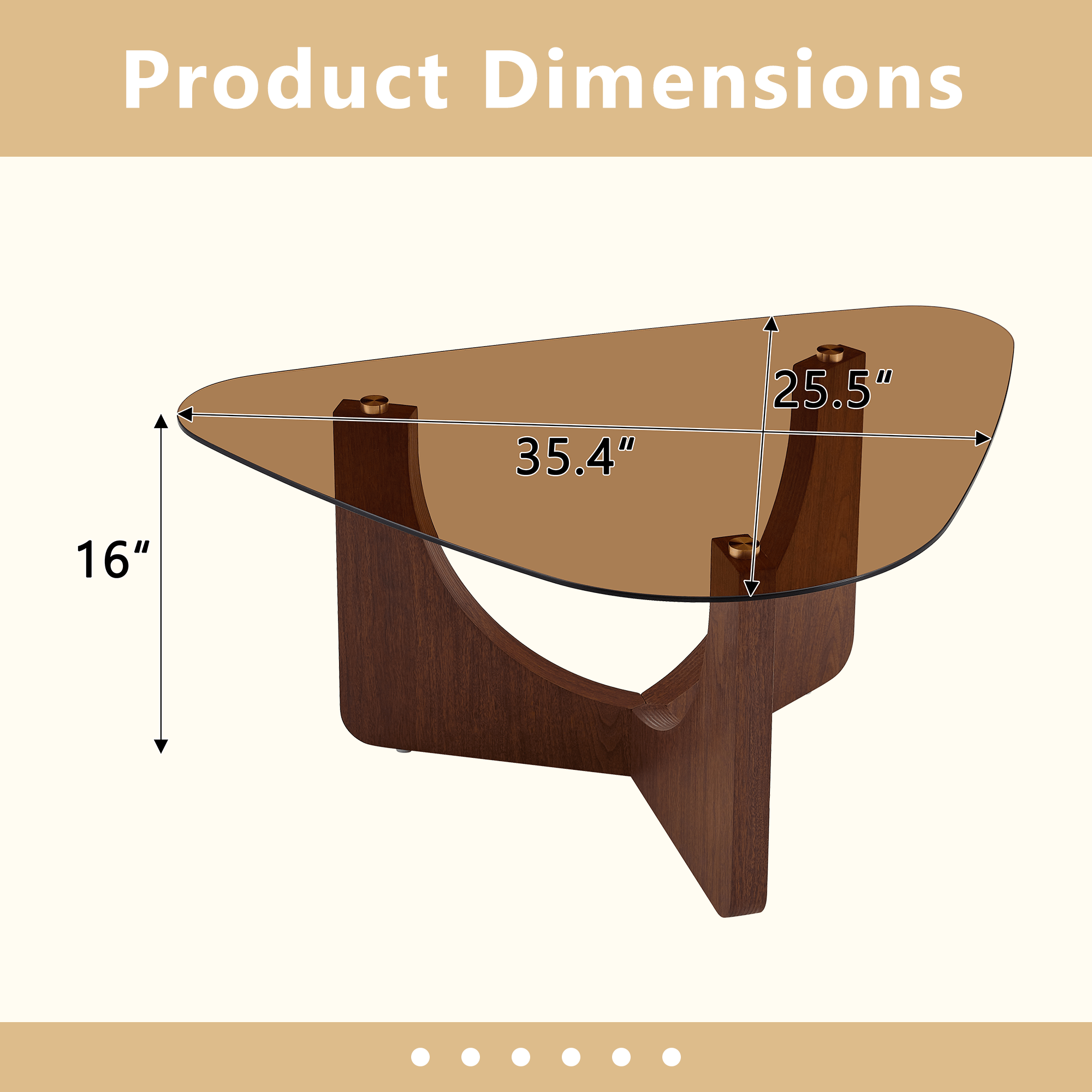 Vintage-style Triangular Coffee Table - image 3