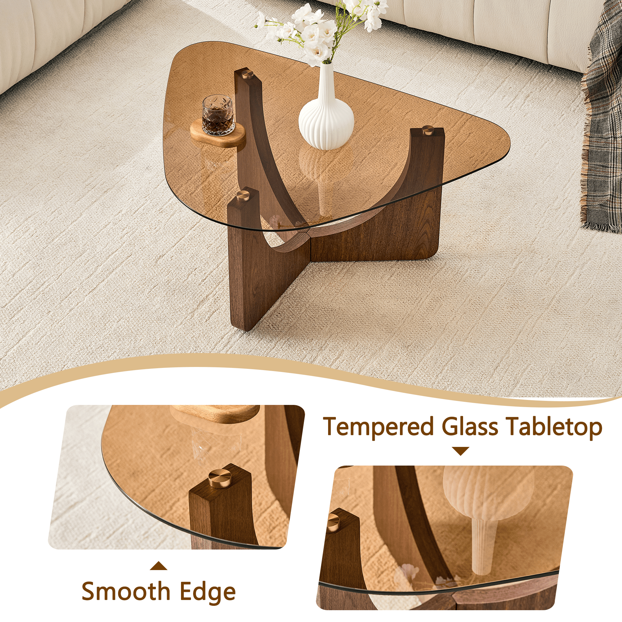 Vintage-style Triangular Coffee Table - image 6