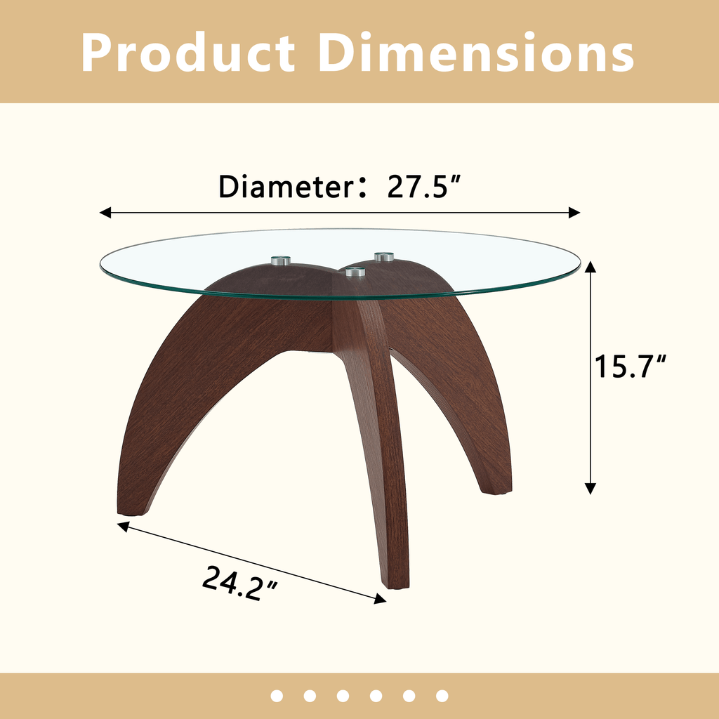 Creative Claw-style Triangular-leg Round Coffee Table - image 3