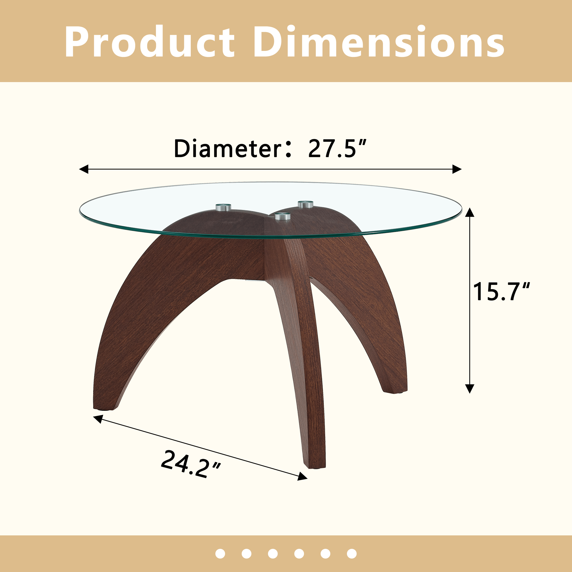 Creative Claw-style Triangular-leg Round Coffee Table - image 3