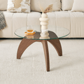 Creative Claw-style Triangular-leg Round Coffee Table - Walnut - image 0