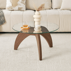 Creative Claw-style Triangular-leg Round Coffee Table - Walnut - image 0