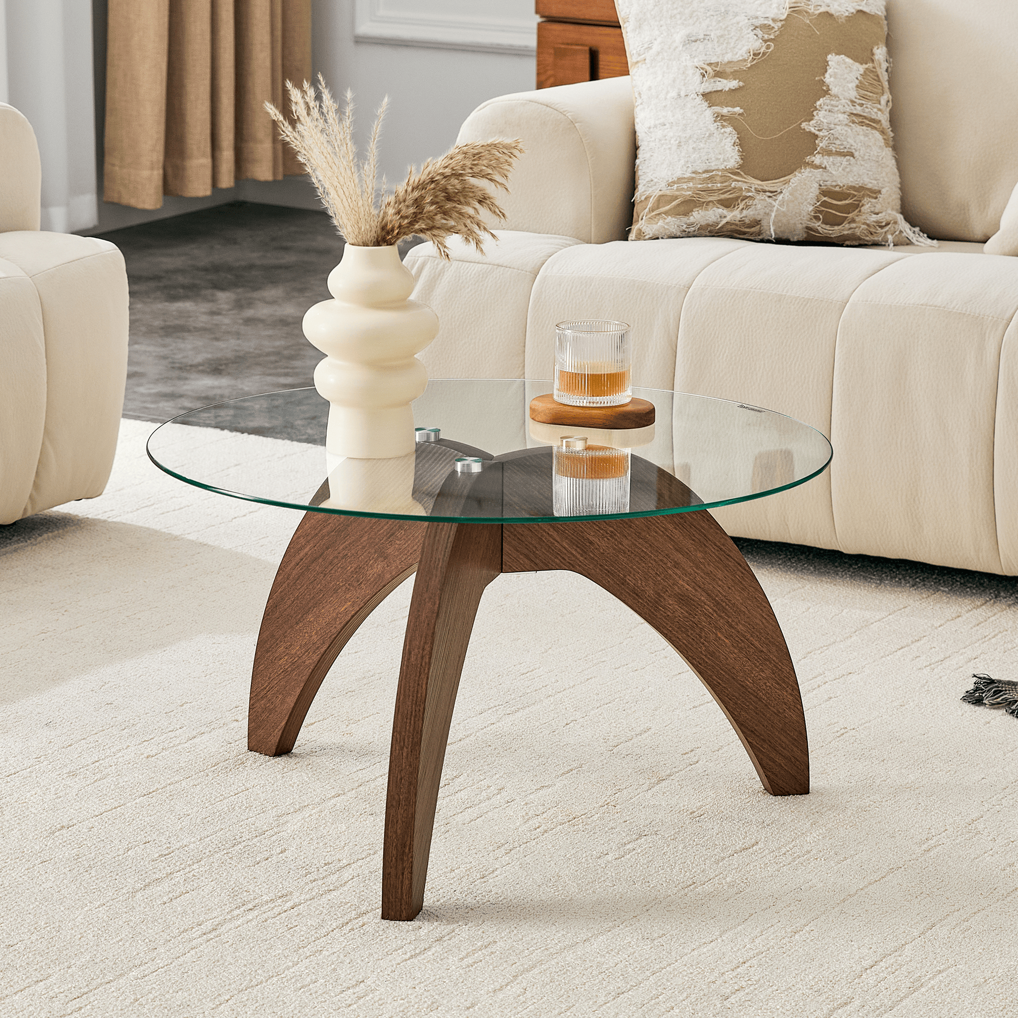 Creative Claw-style Triangular-leg Round Coffee Table - image 1