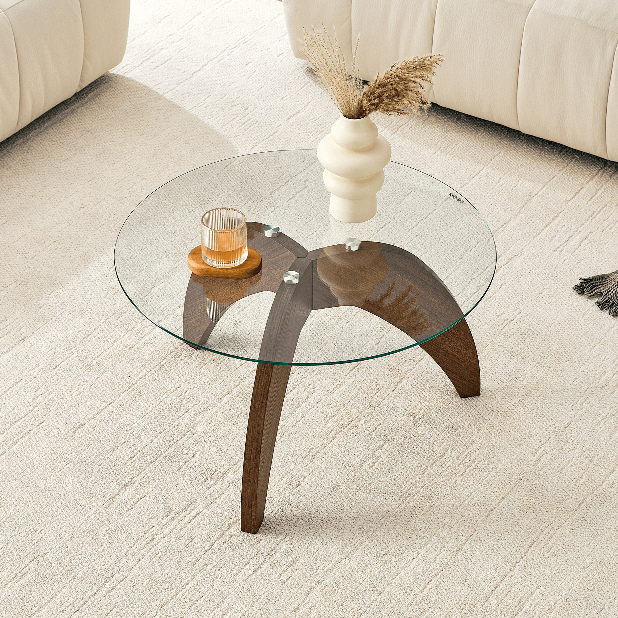 Creative Claw-style Triangular-leg Round Coffee Table - image 2