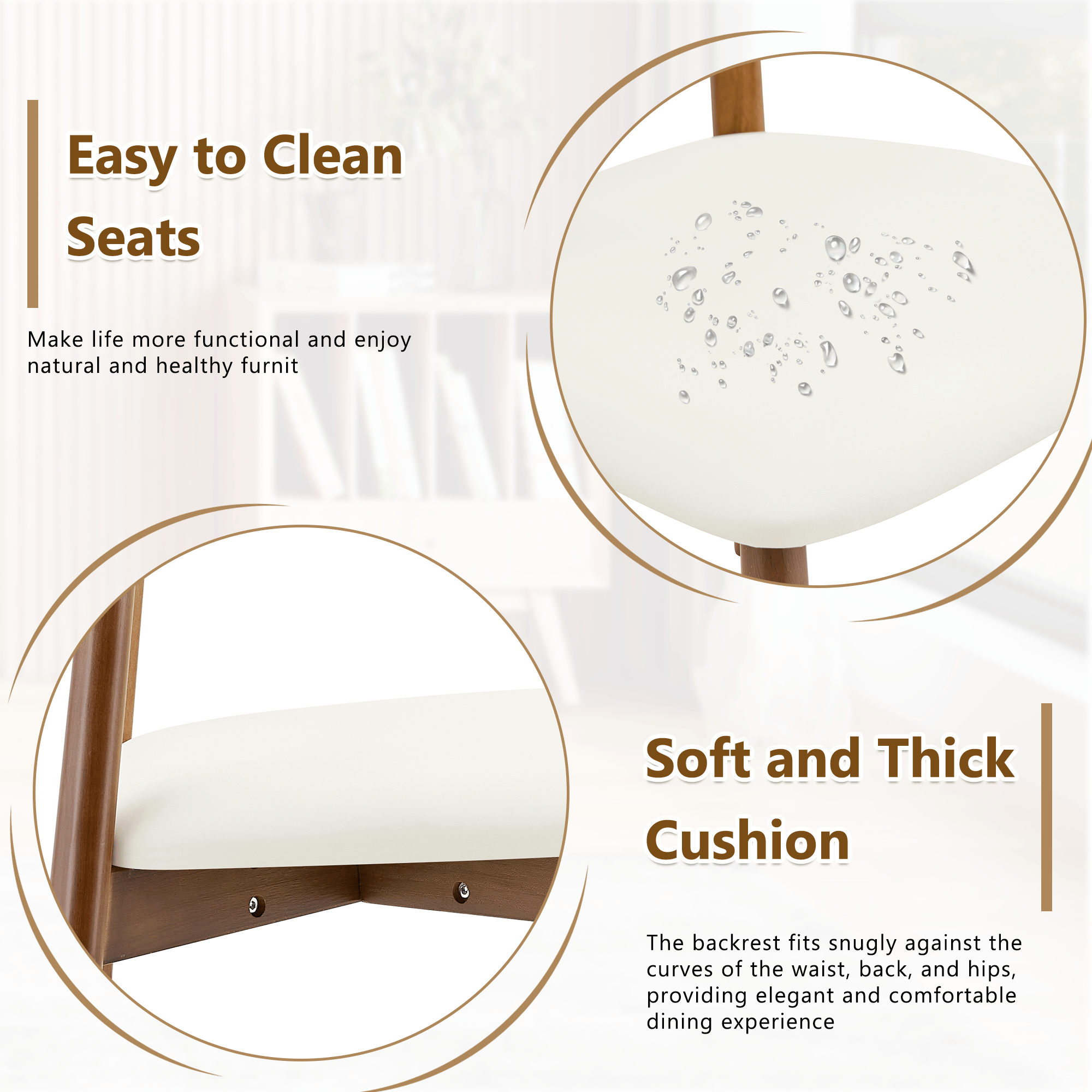 Walnut Soft Cushion Dining Chair – Ergonomic Comfort Edition - image 13
