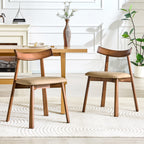 Walnut Soft Cushion Dining Chair – Ergonomic Comfort Edition - Khaki - image 16