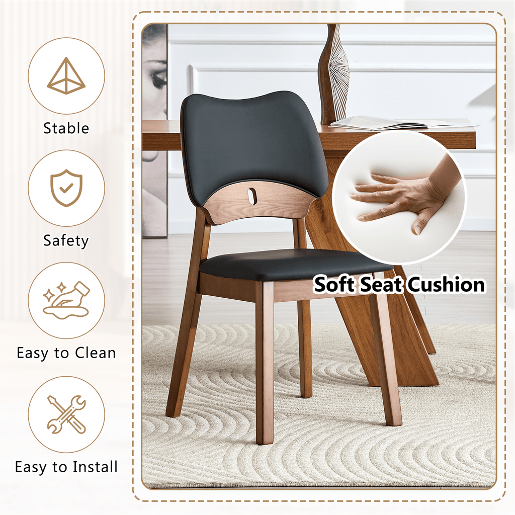 Walnut Soft Cushion Dining Chair – Ergonomic Comfort Edition - image 4