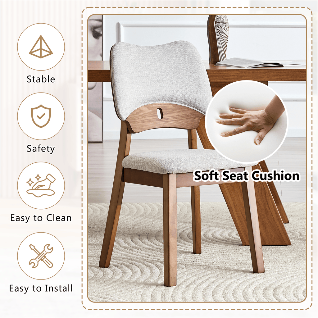 Walnut Soft Cushion Dining Chair – Ergonomic Comfort Edition - image 12