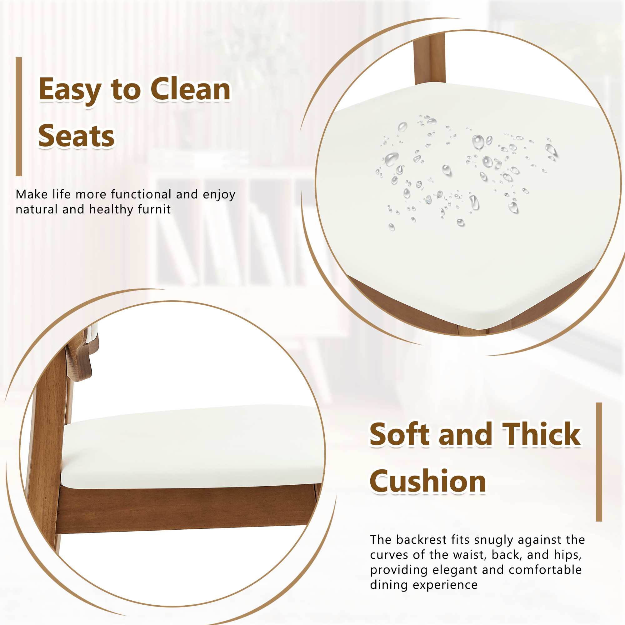 Walnut Soft Cushion Dining Chair – Ergonomic Comfort Edition - image 19