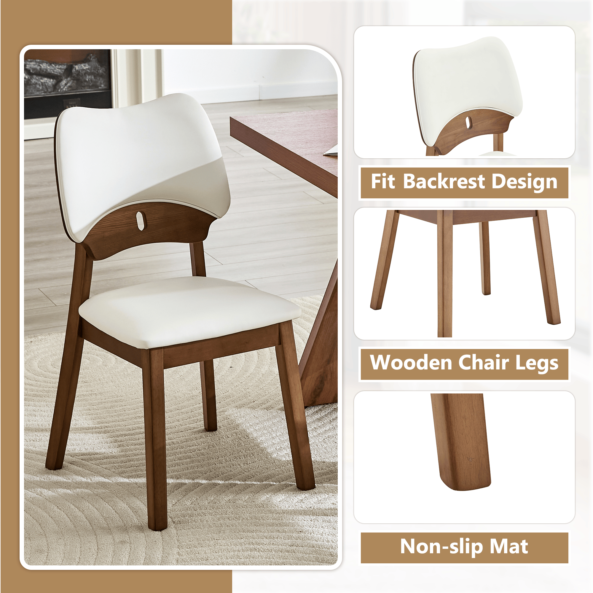 Walnut Soft Cushion Dining Chair – Ergonomic Comfort Edition - image 21