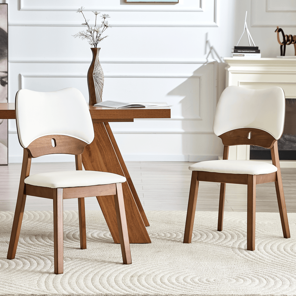 Walnut Soft Cushion Dining Chair – Ergonomic Comfort Edition - White - image 16