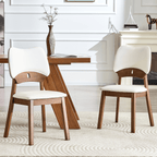 Walnut Soft Cushion Dining Chair – Ergonomic Comfort Edition - White - image 16