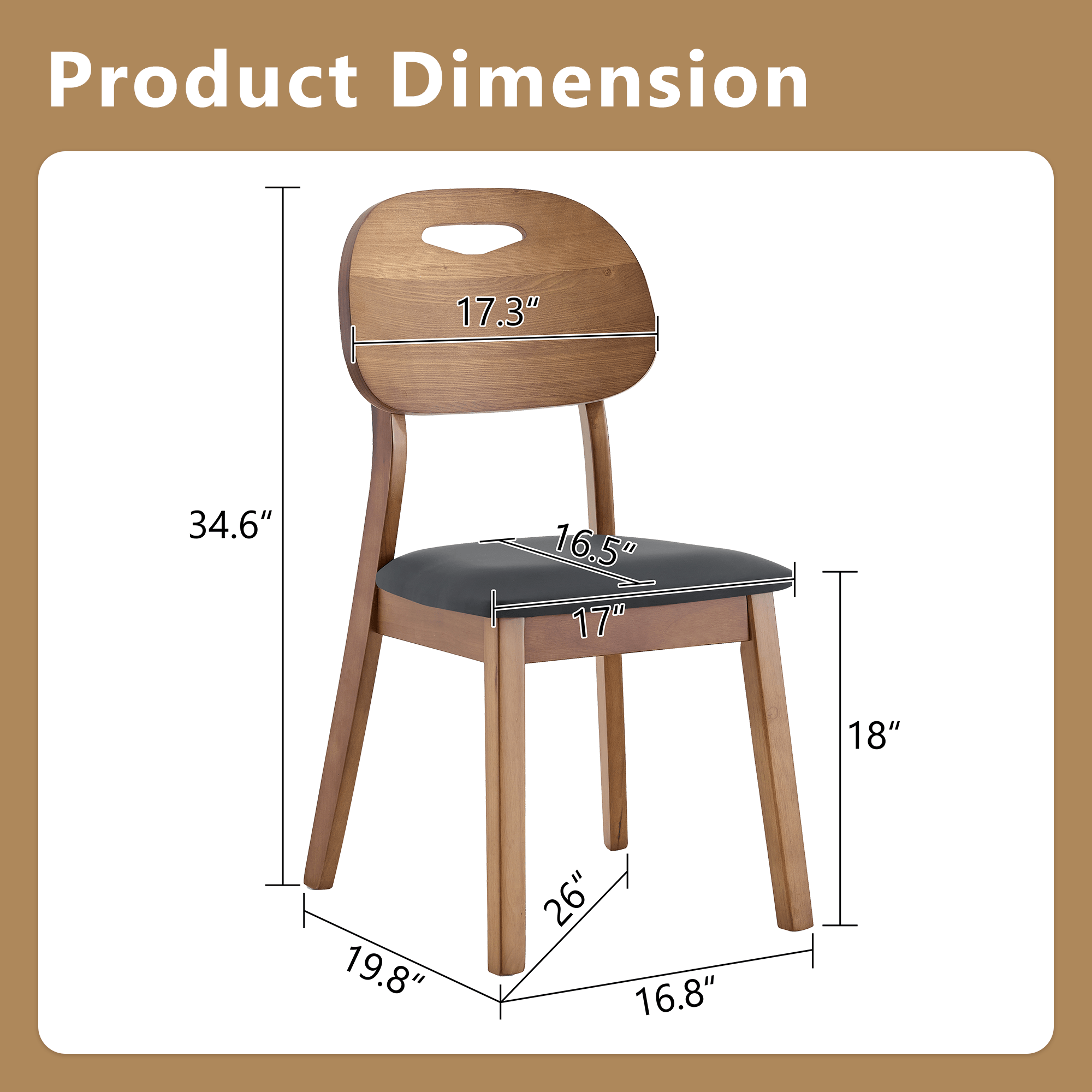 Walnut Cutout Back Dining Chair – Mid-Century Modern Edition - image 2